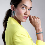 Mina Petrol Earrings - Diamonds