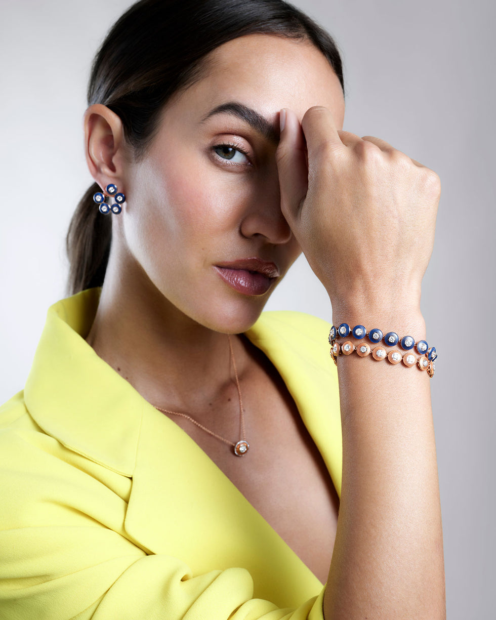 Mina Blue Earrings - Diamonds