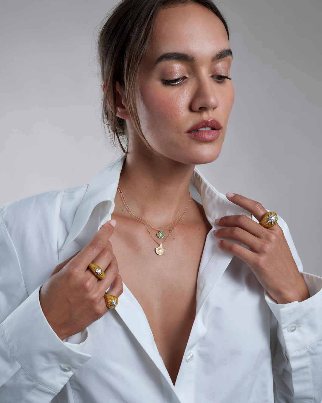 Fish For Love Scale Yellow Pendant - Diamonds