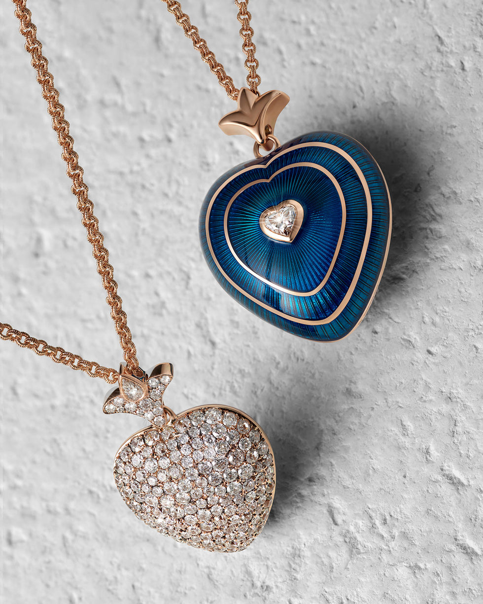 Corazon Rouge Rouille Pendentif - Diamants