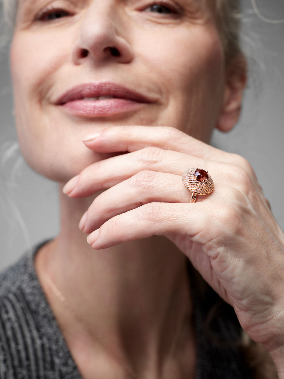 Aura Ring - Rhodolite - Diamonds