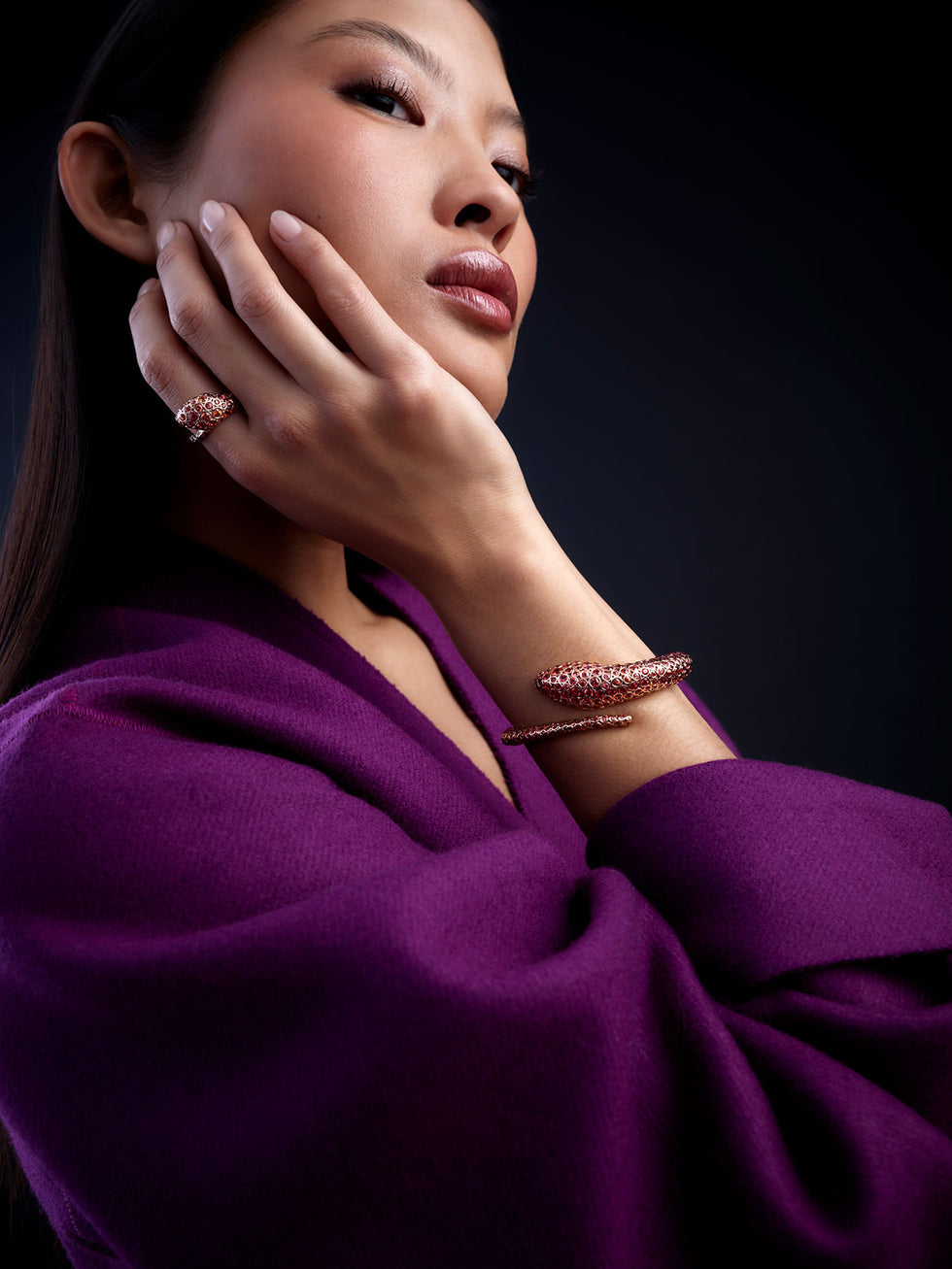 Basilik Ring - Orange Sapphires
