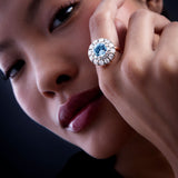 Beirut Ring - Aquamarine - Diamonds