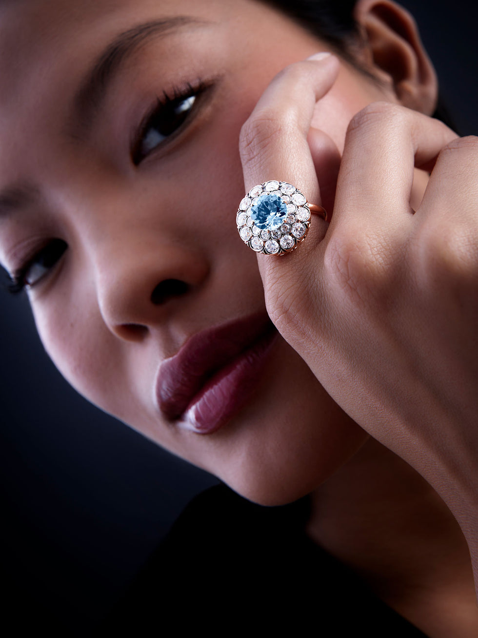 Beirut Ring - Aquamarine - Diamonds