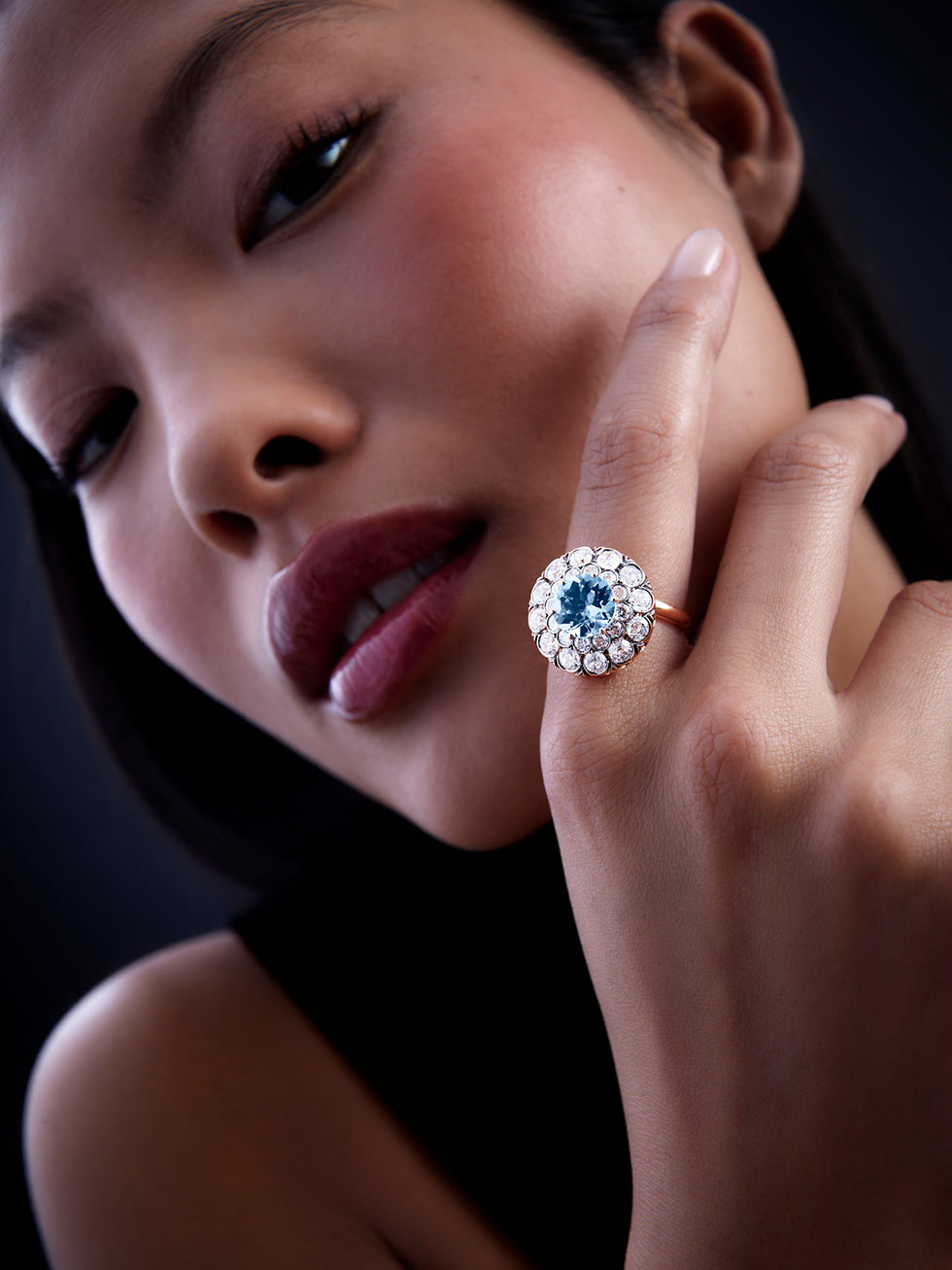Beirut Ring - Aquamarine - Diamonds