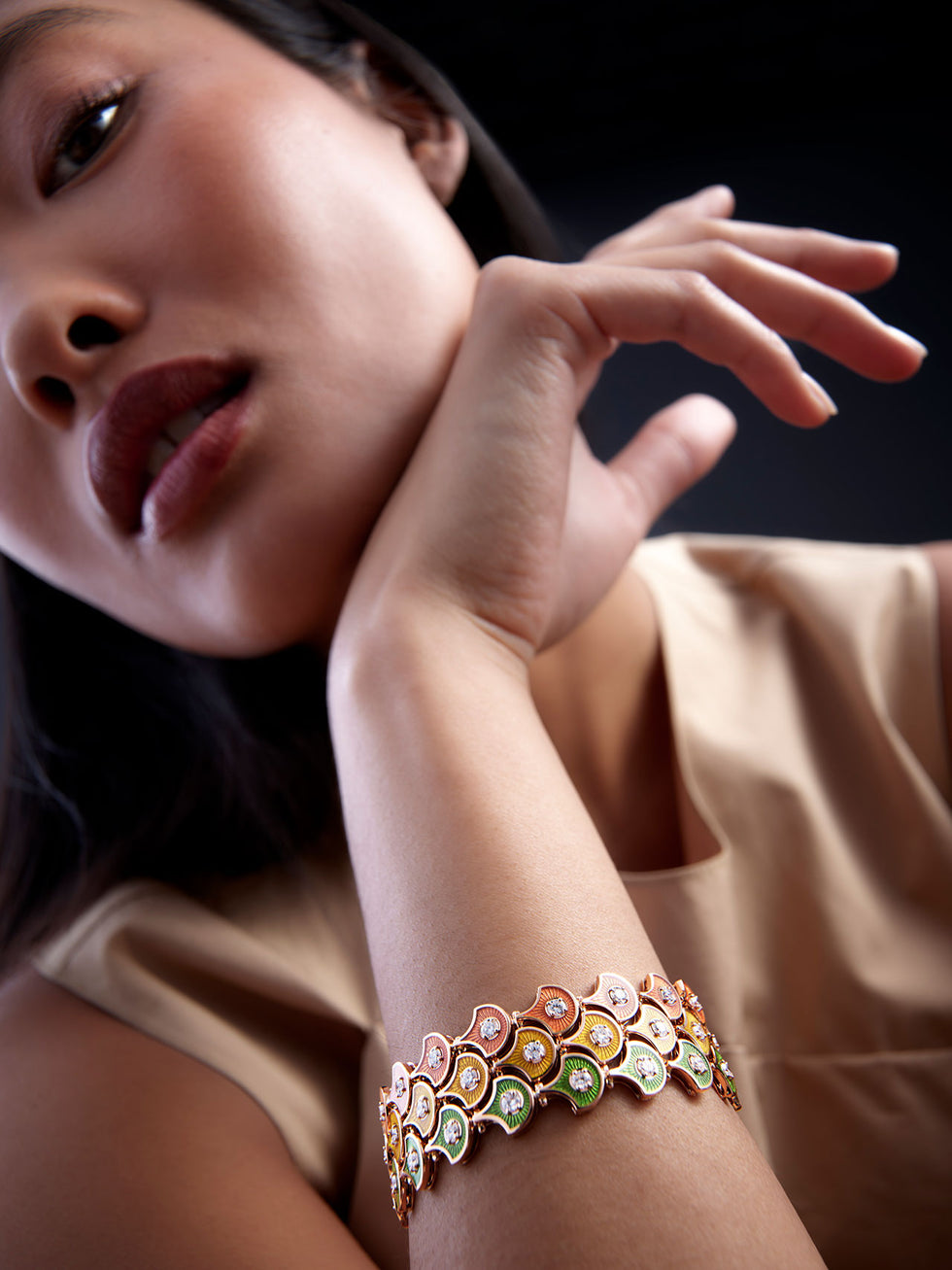 Fish For Love Bracelet Orange - Diamants

