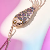 Fish For Love Scale Yellow Pendant - Colored Sapphires - Tsavorites - Diamonds