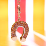 Double Face Petrol Pendant - Orange Sapphires - Diamonds