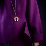 Double Face Petrol Pendant - Orange Sapphires - Diamonds