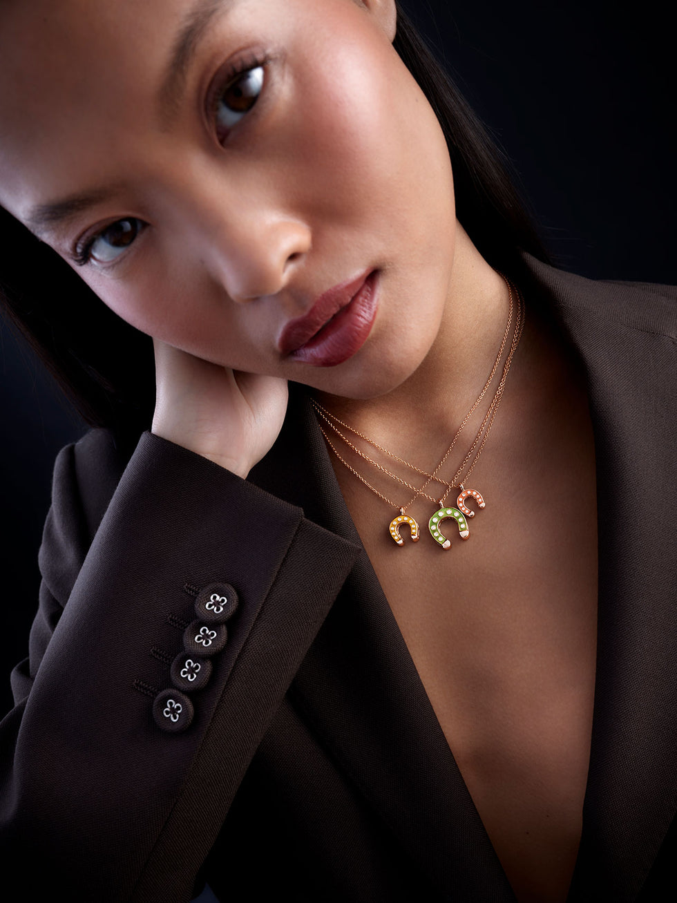 Fortune Orange Pendant - Diamonds