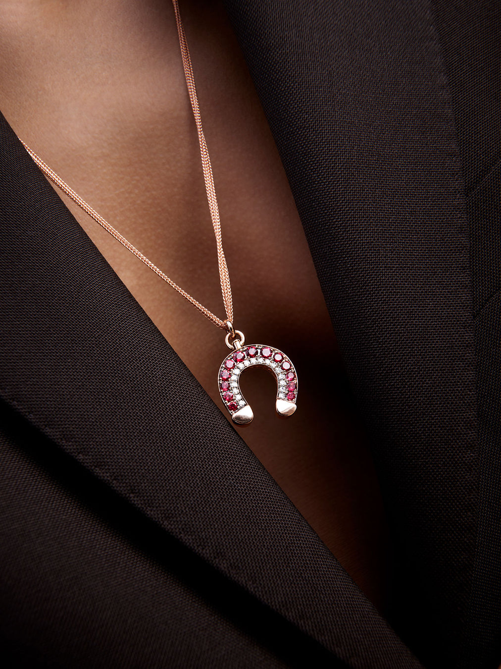 Double Face Petrol Pendant - Spinels - Diamonds