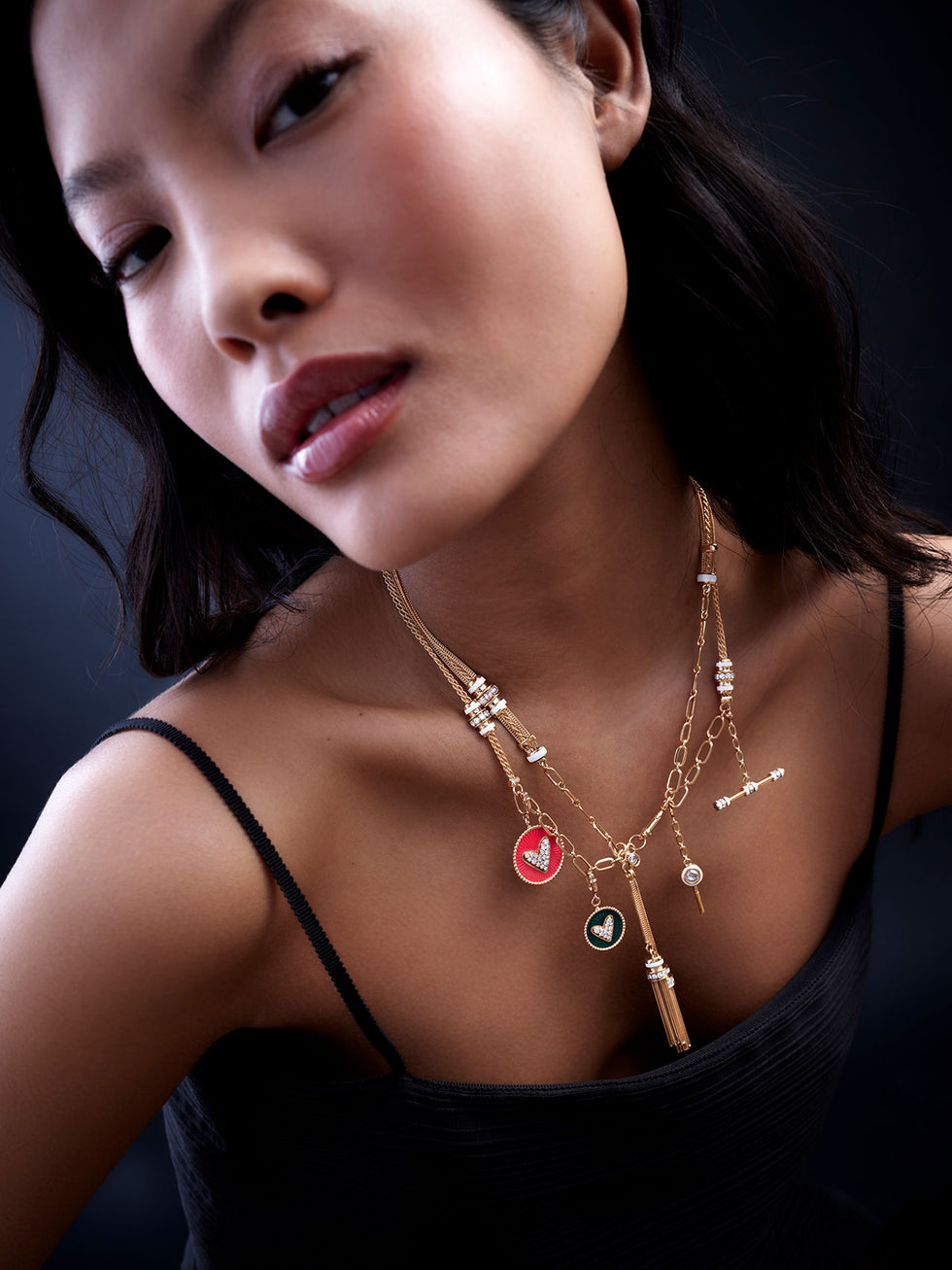 Kastak Ivory Necklace - Blue Sapphires - Diamonds