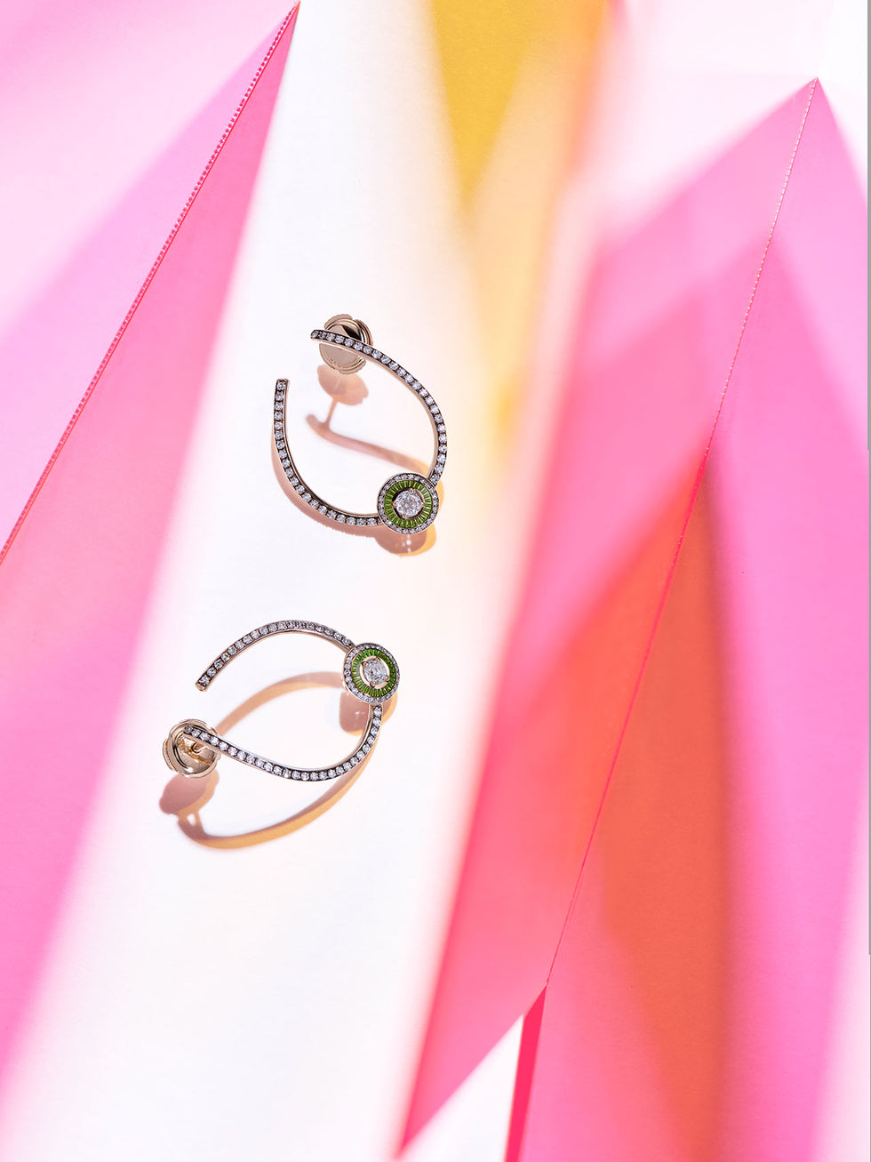 Mina Kiwi Earrings - Diamonds