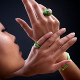 Aïda Kiwi Chevalière Bague - Diamants