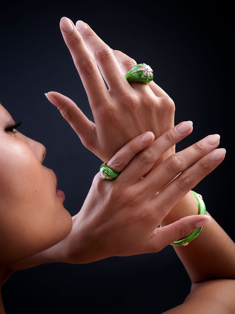 Aïda Kiwi Chevalière Bague - Diamants