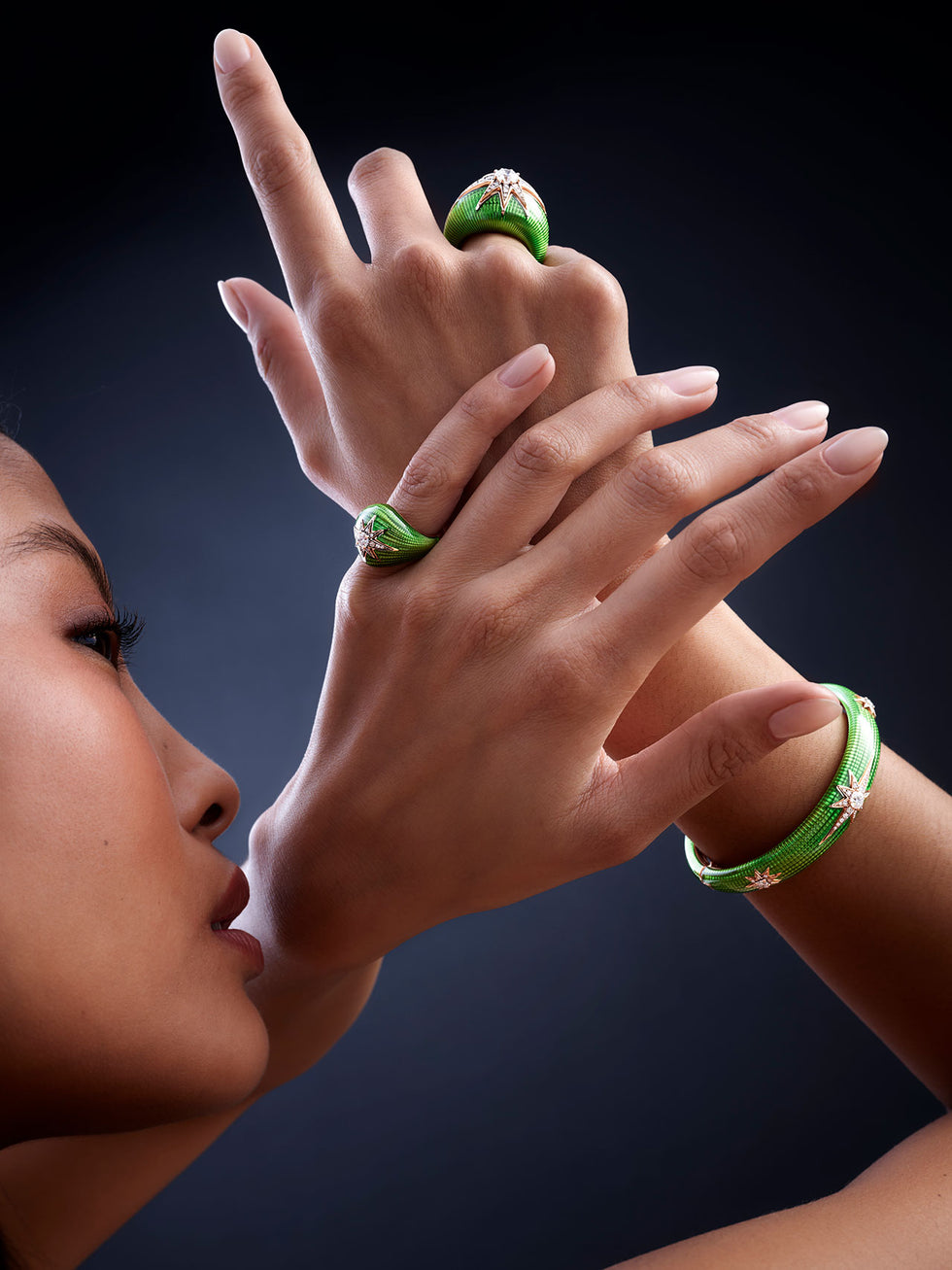 Aïda Kiwi Chevalière Bague - Diamants