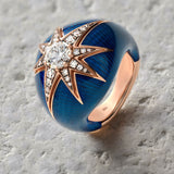 Aïda Bleu Ciel Bague - Diamants
