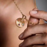 Amor Pendant - Aquamarine - Morganite - Opal - Rhodolite - 17.00mm