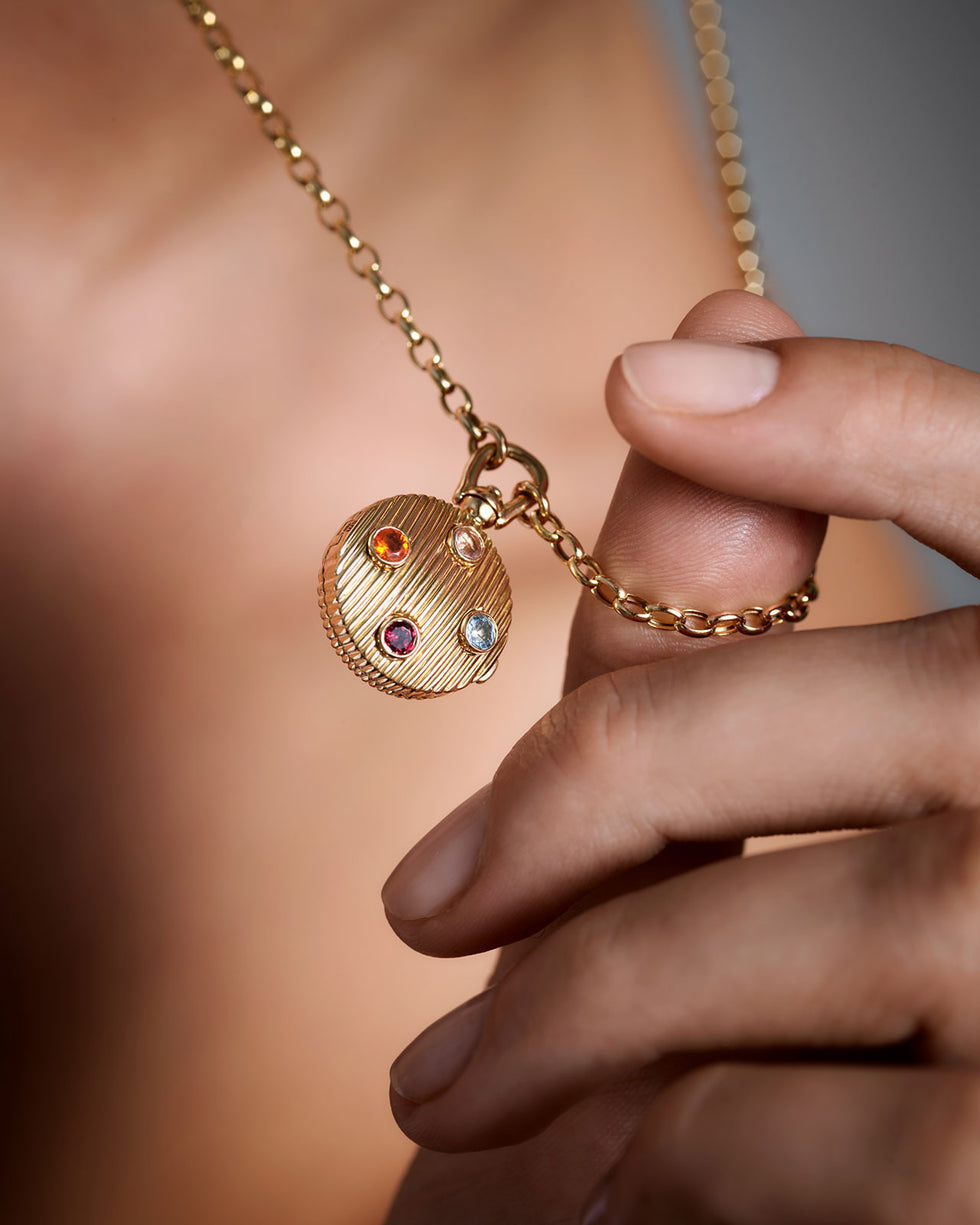 Amor Pendant - Aquamarine - Morganite - Opal - Rhodolite - 17.00mm