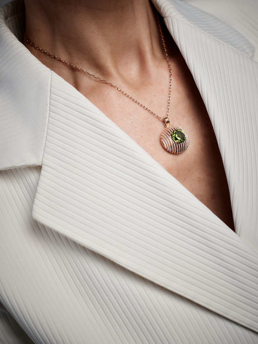 Aura Pendentif - Peridot - Diamants