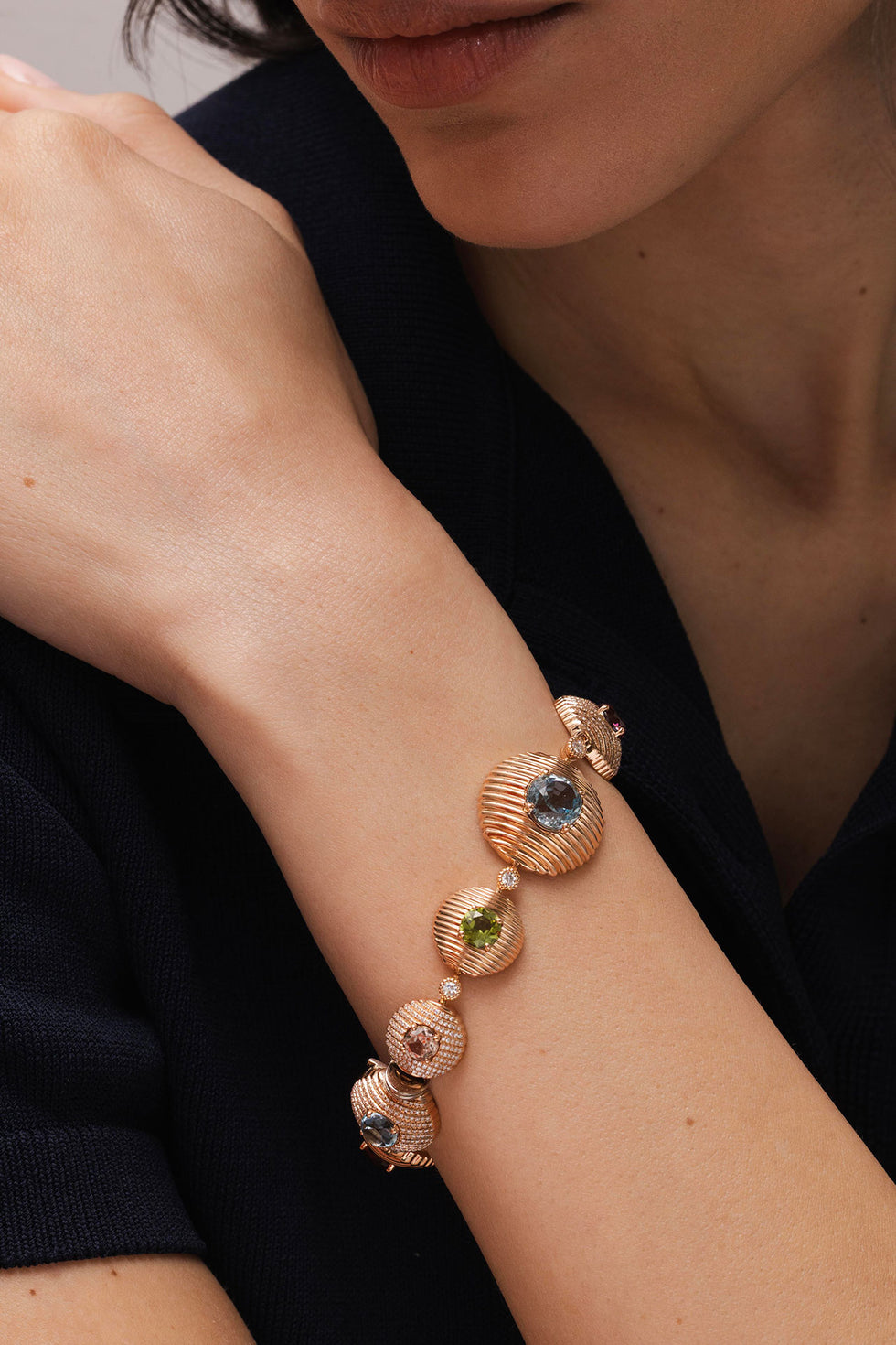 Aura Bracelet - Aigue-Marines - Morganites - Tourmalines - Citrine - Peridots - Diamants