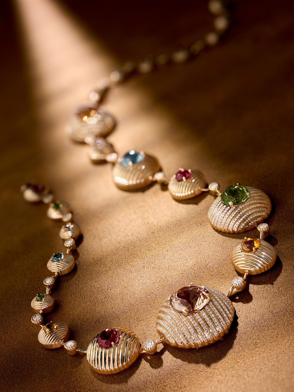 Aura Necklace - Morganites - Citrines- Peridots - Aquamarines - Tourmalines - Diamonds