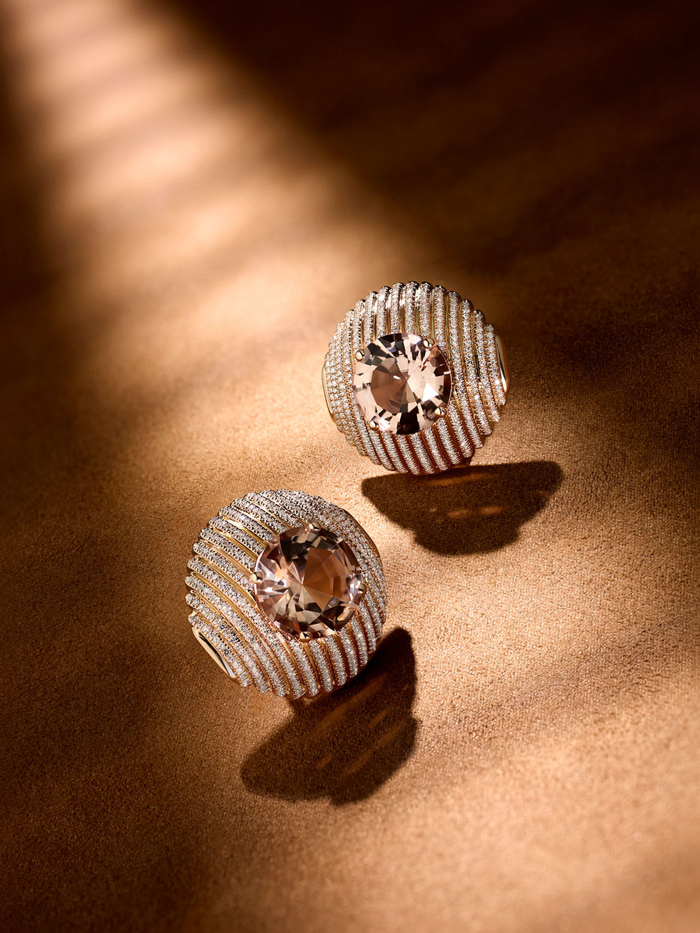 Aura Boucle D'oreilles - Morganites - Diamants
