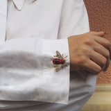 Brooch - Rubies - Diamonds