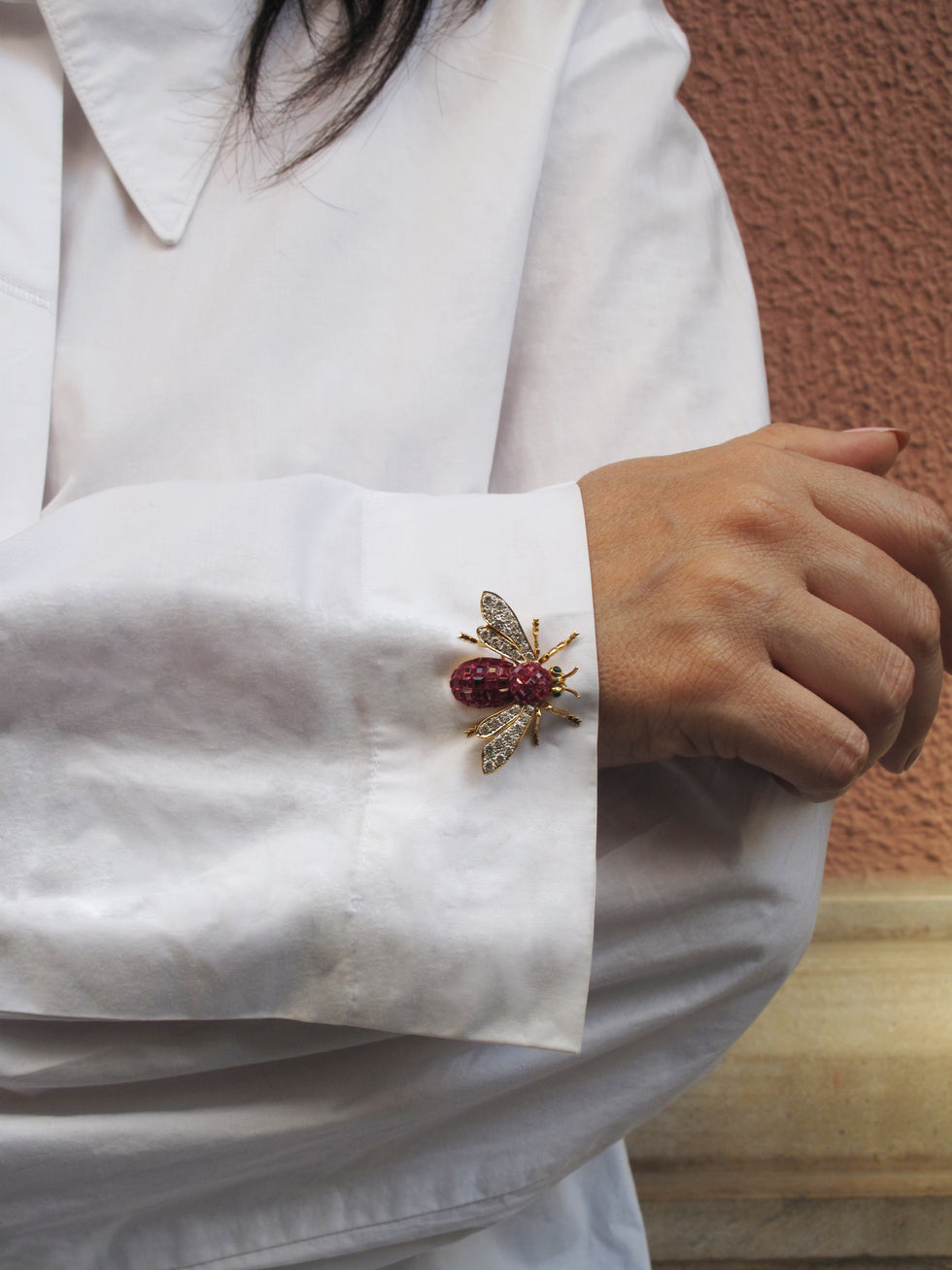 Brooch - Rubies - Diamonds