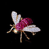 Brooch - Rubies - Diamonds