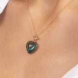 Corazon Pètrole Pendenif - Saphirs Rose - Diamants