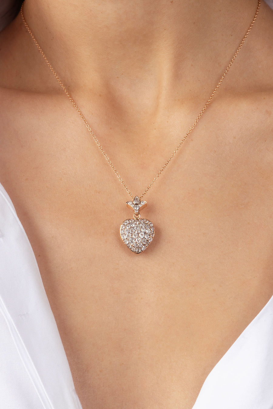 Corazon Rusty Red Pendant - Tourmalines - Diamonds