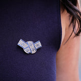 Brooch - Blue Sapphires - Diamonds