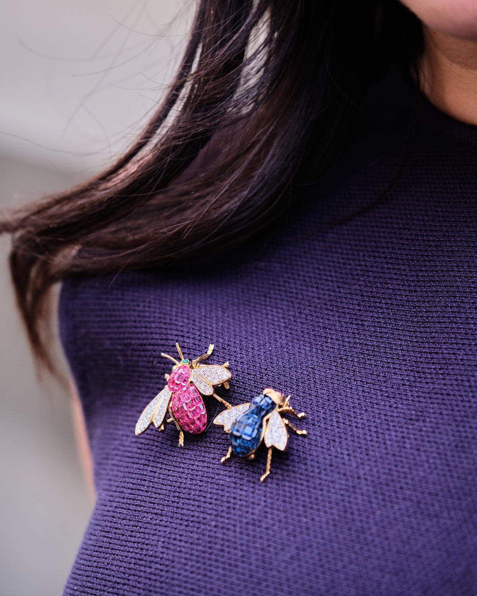 Brooch - Sapphires - Diamonds