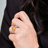 Bague - Saphir Jaune - Diamants