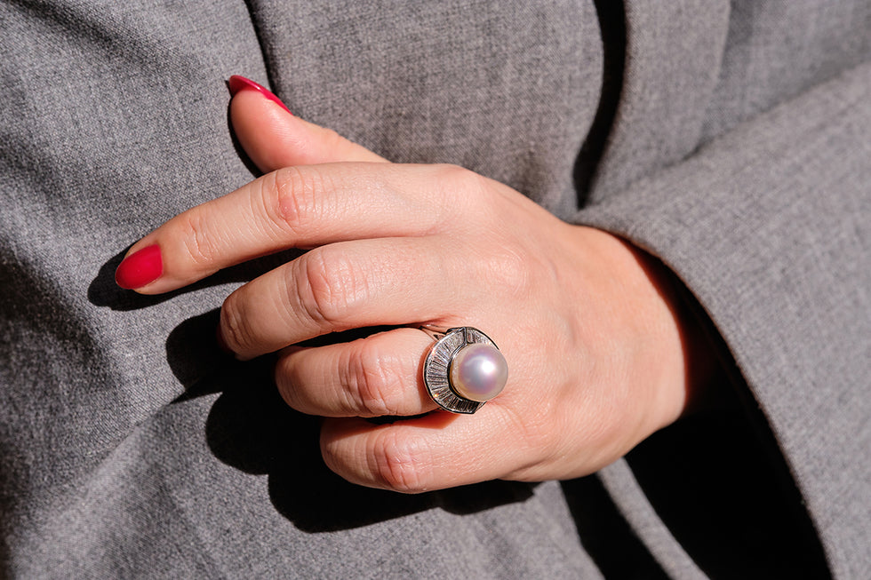 Ring - Pearl - Diamonds