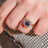 Bague - Saphir Bleu - Diamants