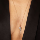 Fish For Love Pendant Rusty Red - Icy Grey Diamonds - Rubies