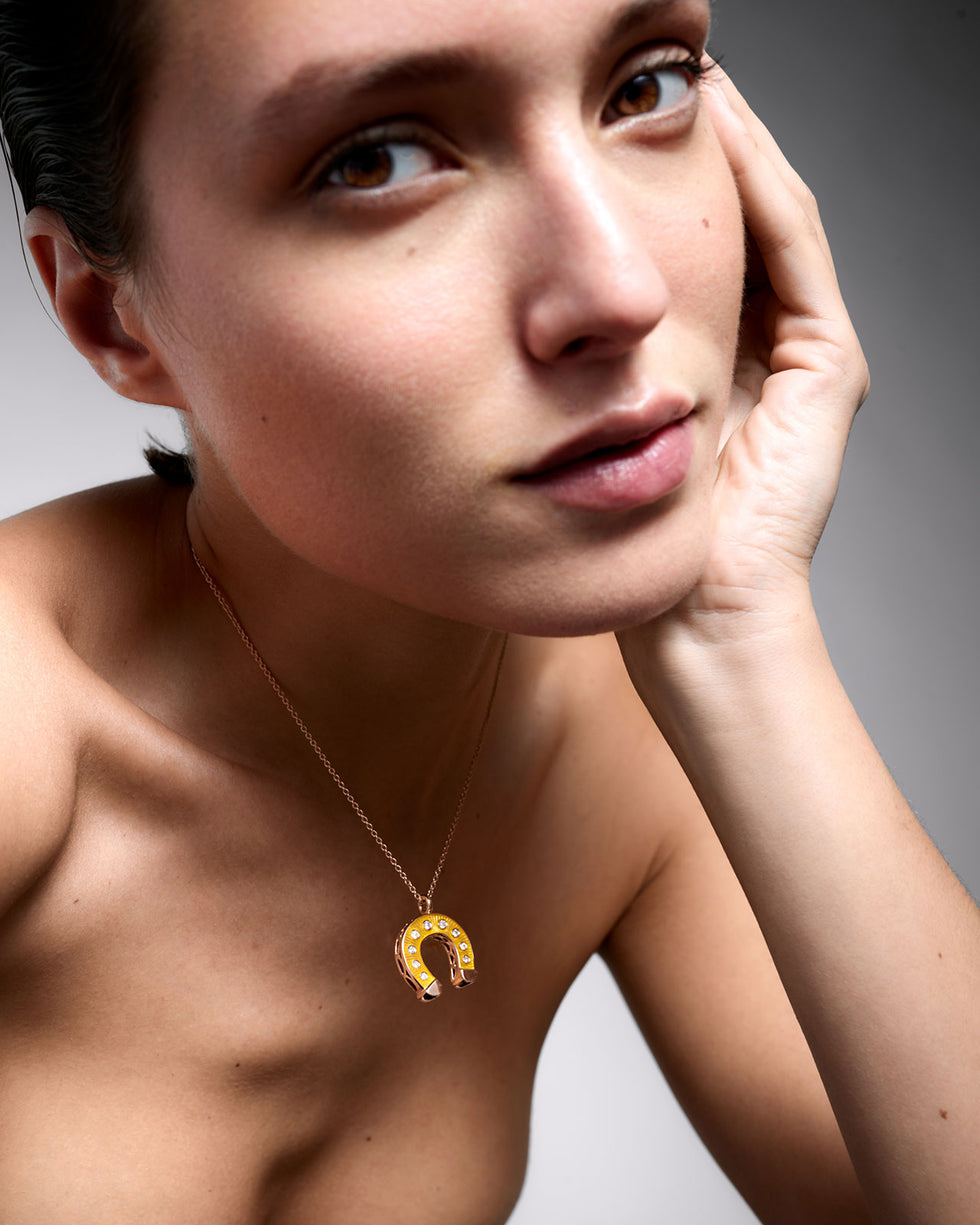 Double Face Jaune Pendentif - Saphirs Jaunes - Diamants