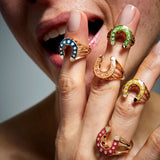Fortune Vivaneau Rouge Bague - Diamants