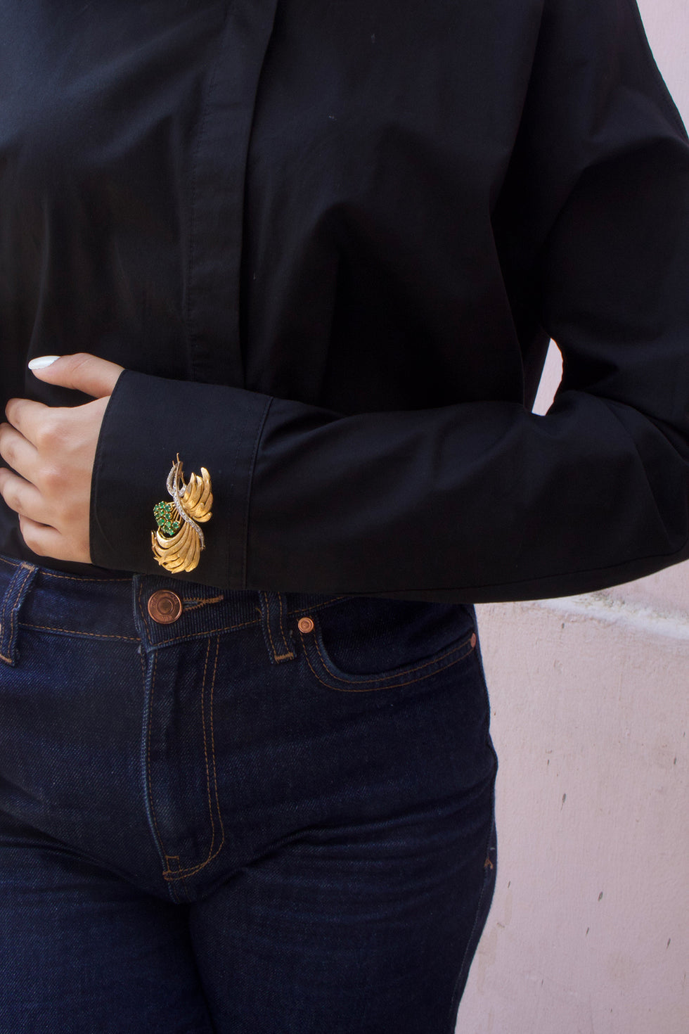 Broche - Émeraudes - Diamants