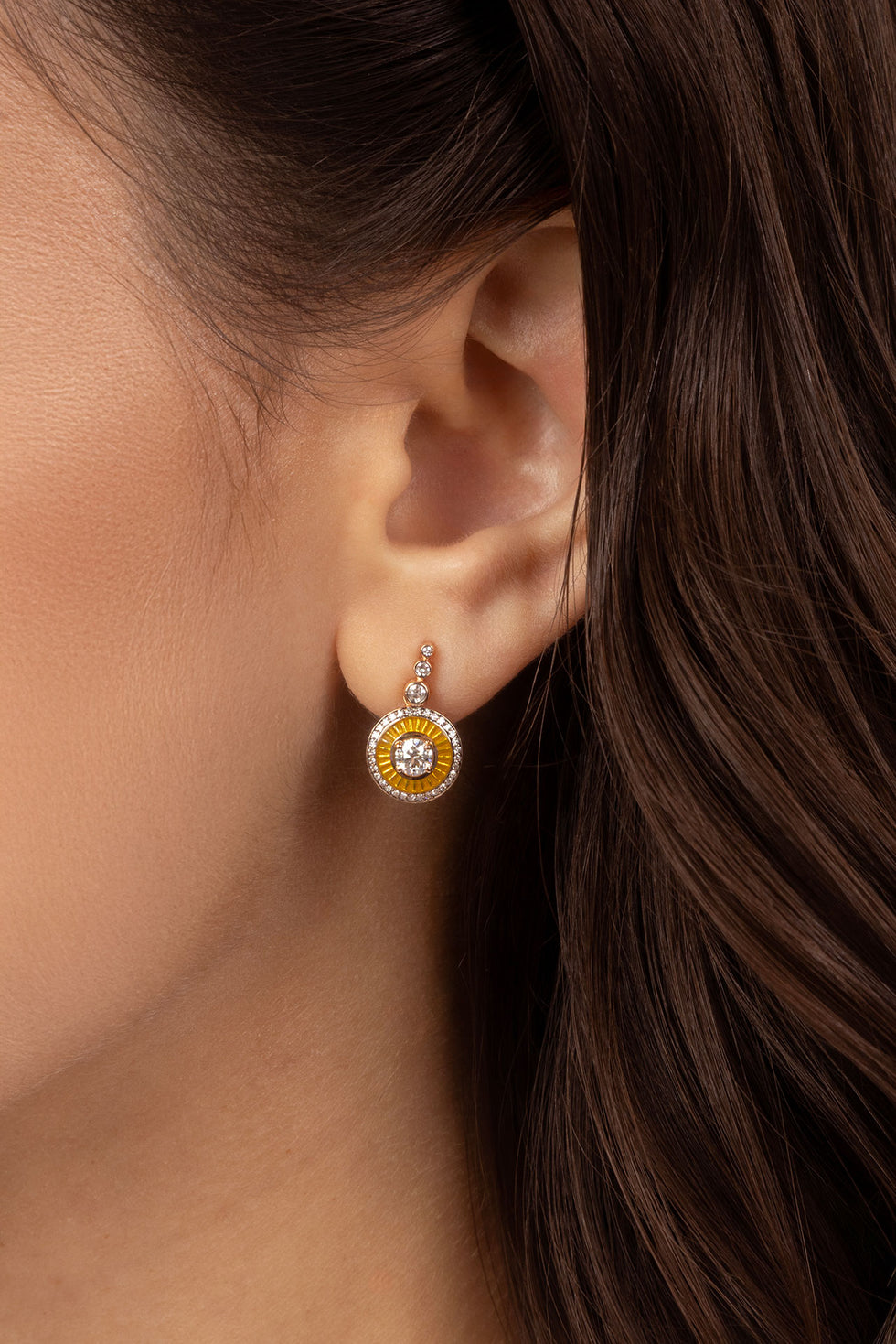 Mina Yellow Earrings - Diamonds