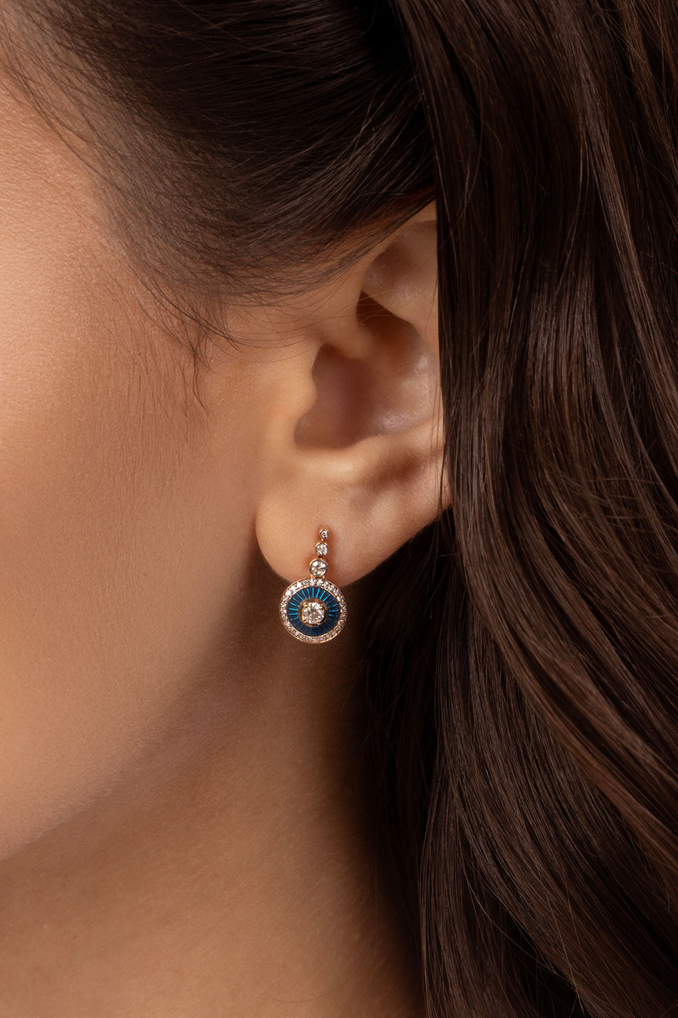 Mina Sky Blue Earrings - Diamonds