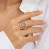 Mina Yellow Ring - Pink Tourmaline - Diamonds