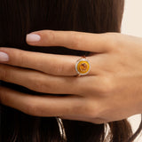Mina Yellow Ring - Citrine - Diamonds