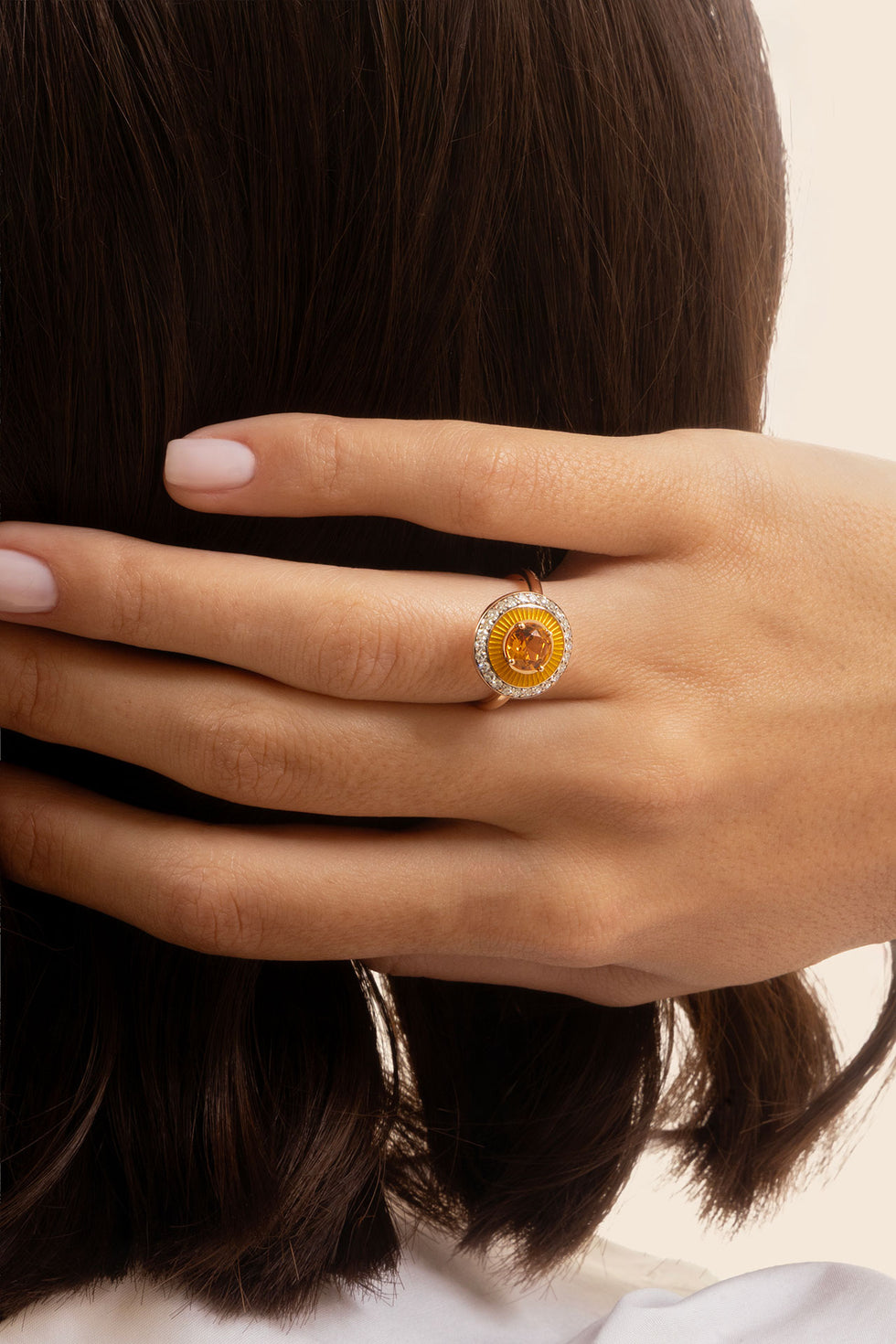 Mina Yellow Ring - Citrine - Diamonds