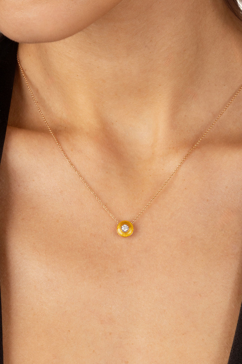 Mina Pendentif Jaune - Diamant