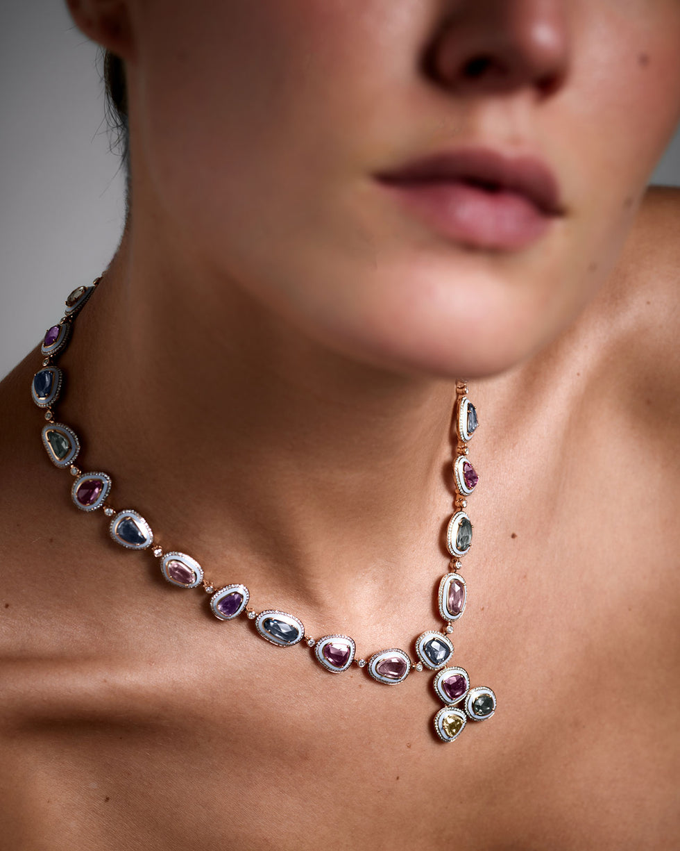 Mina Lilac Necklace - Colored Sapphires - Diamonds