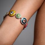 Mina Colored Bracelet - Peridots - Aquamarines - Morganites - Diamonds