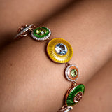 Mina Colored Bracelet - Peridots - Aquamarines - Morganites - Diamonds